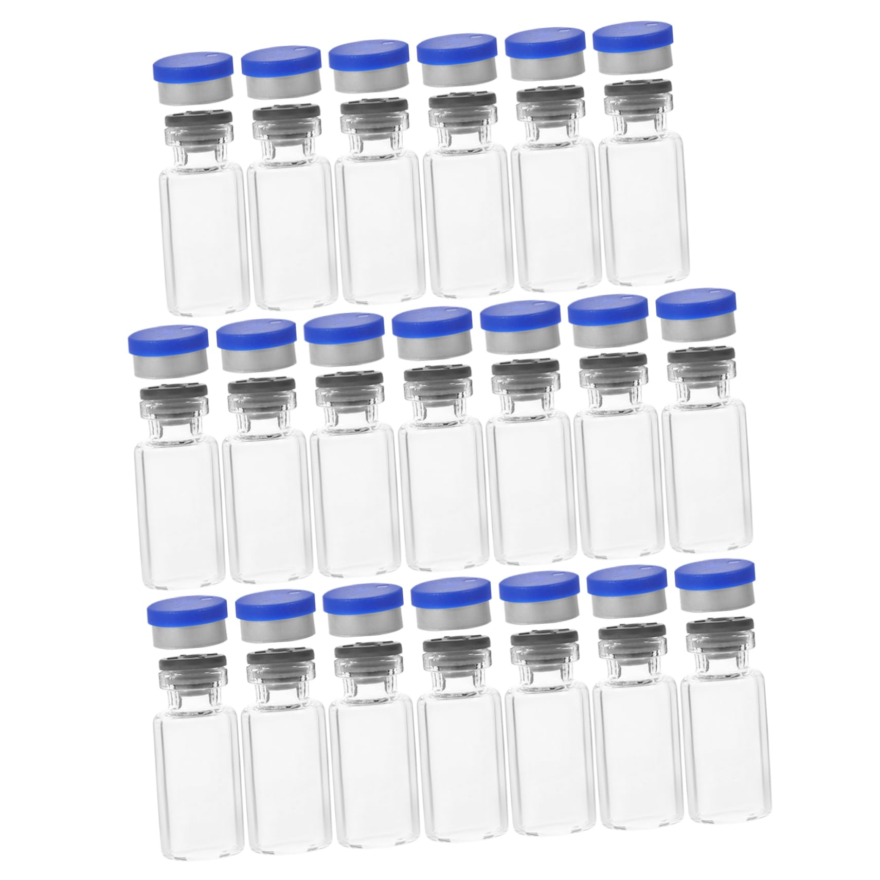 NAMOARLY Liquid Bottle Caps 20pcs 3ml Glass Vials with Sealed Lids Leakproof Small Bottles for Essential Oils Travel Size Transparent Glass Bottles for Liquid Storage and Test Tubes