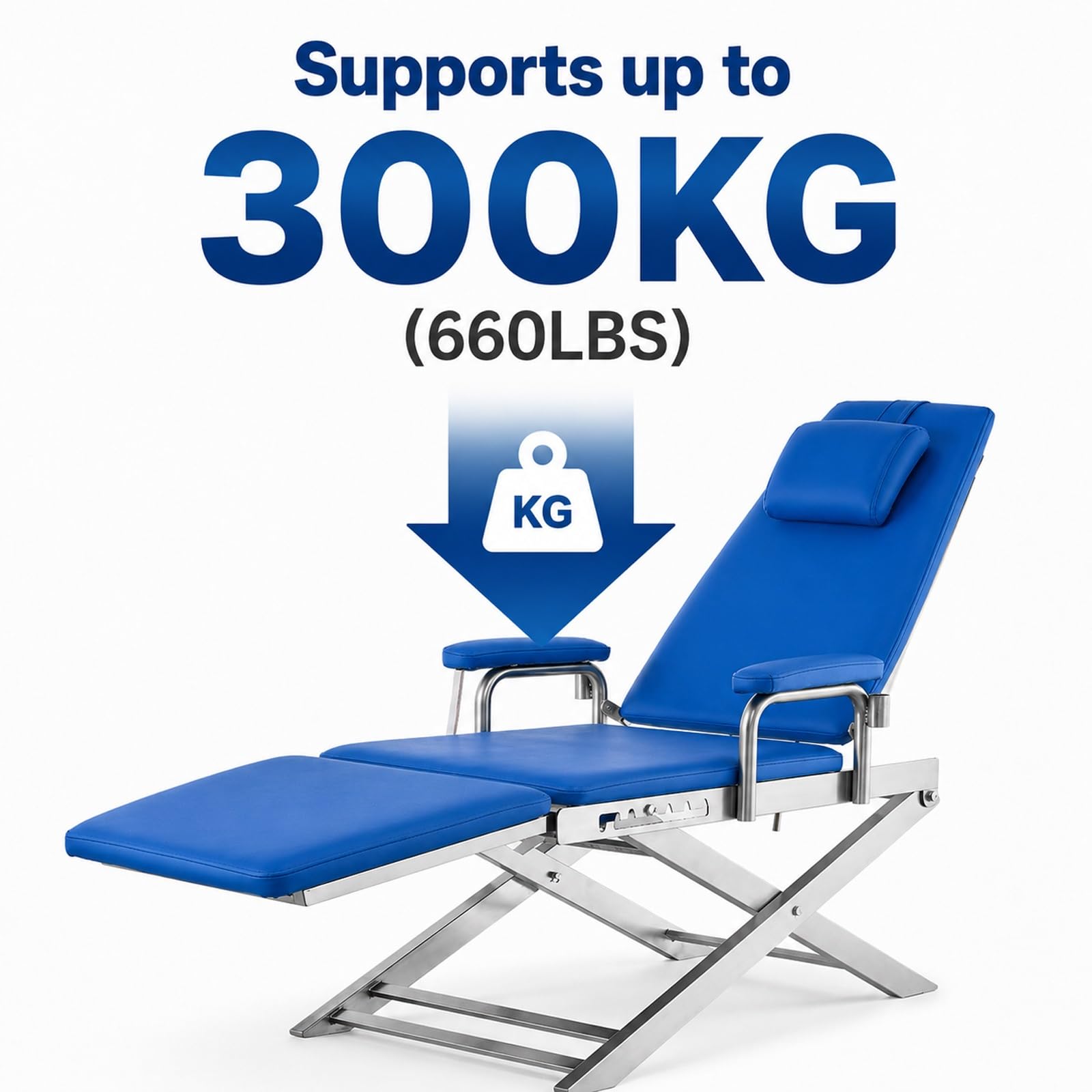 Poltrona Odontoiatrica Portatile in Acciaio Inossidabile, Poltrona Mobile Pieghevole, Schienale Regolabile da 110° a 180°, per Ospedali e Cliniche, Portata Massima 660 Lbs(Red)