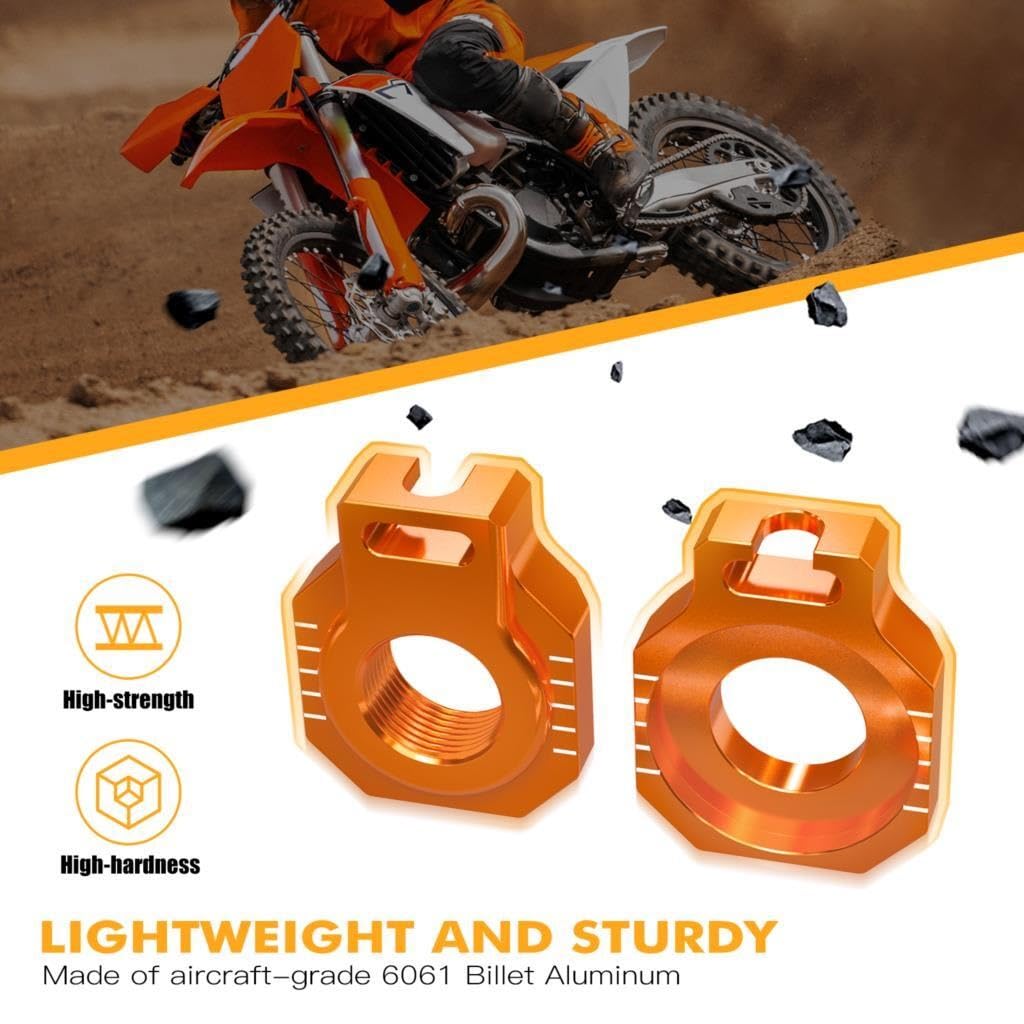 Ajusteur de Chaîne Convient pour EXC 300 2024 EXCF 350 SX 125 SXF 450 Convient pour Husqvarna FE450 ajusteur de chaîne de bloc d'essieu Tendeur de Chaîne de Réglage de | Blue