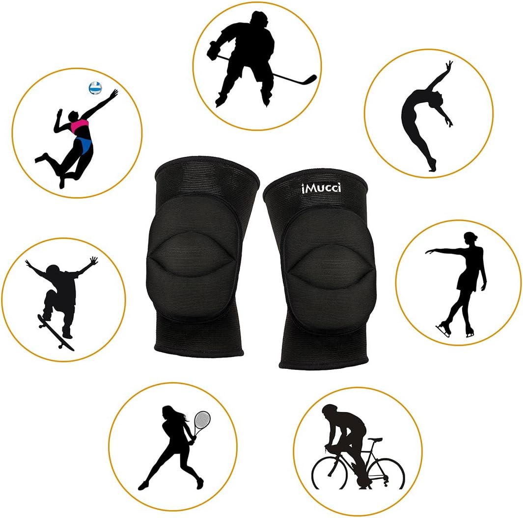 iMucci Professional Protective Knee Pads - 0.78 inch Thick Sponge Non-Slip Sports Dance Kneepad (NO Hole) : Sports & Outdoors