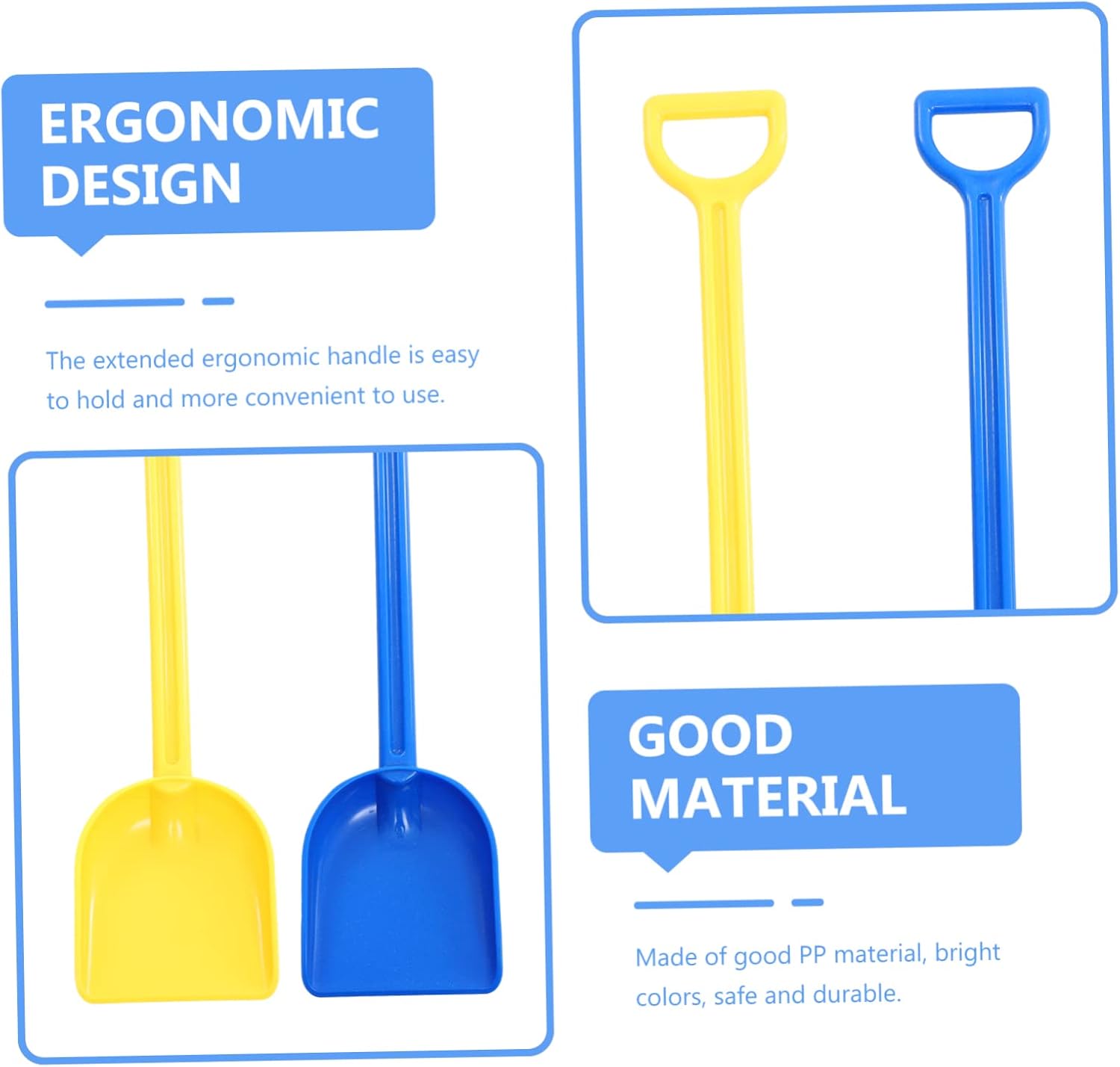 YARNOW 2Pcs Plastic Sand Shovels for Garden Beach Safe Lightweight Shovels for Present for Childrens Hand Activities