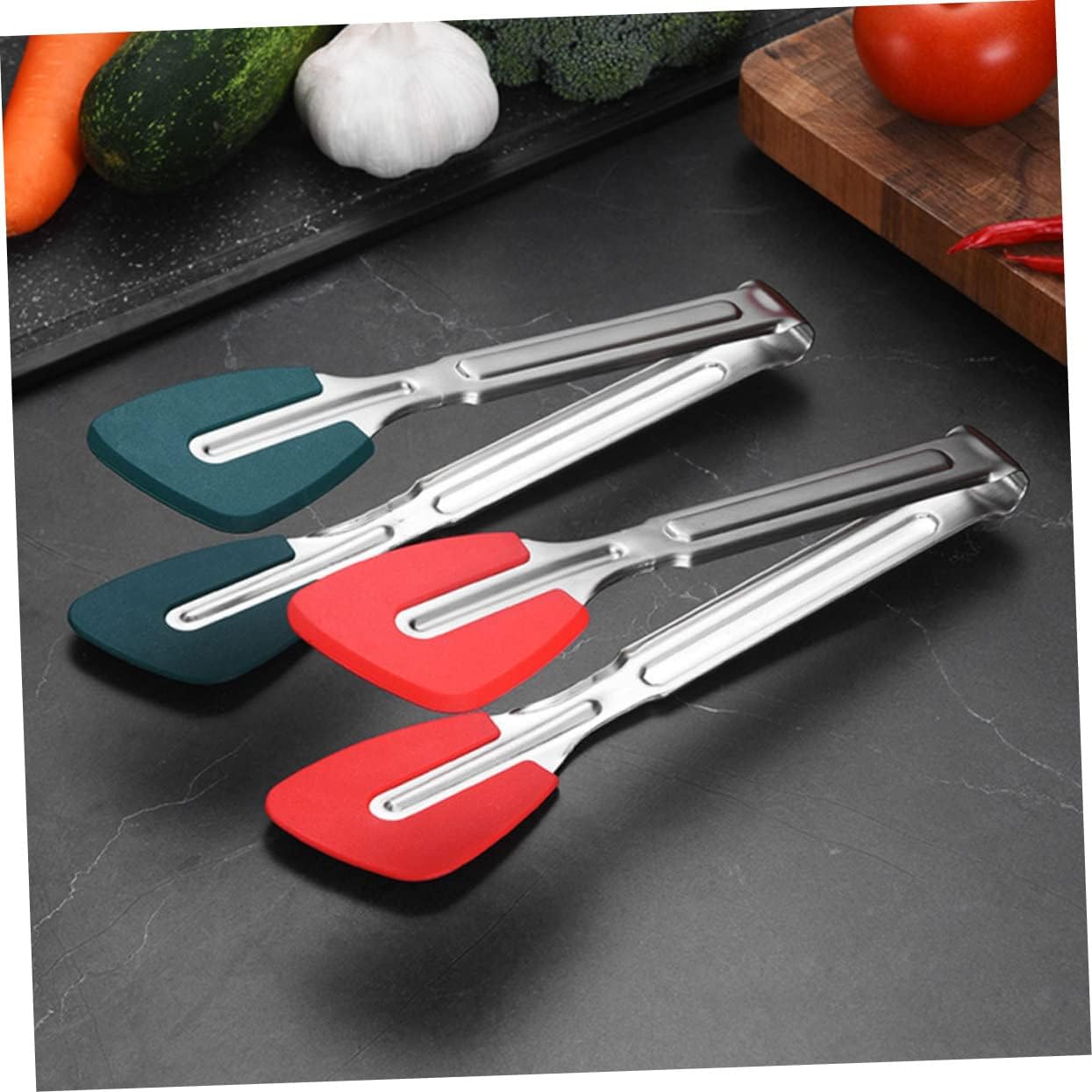 Happyyami 4pcs Food Tongs Barbecue Tongs Grilling Tong Steak Tong Appetizer Tong Metal Tong Korean Grill Tongs Toast Tongs Korean Foods Salad Tongs Stainless Steel Ice Cubes Bread