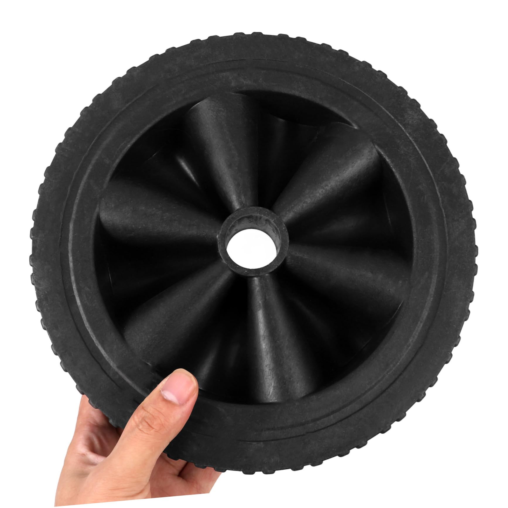 Ruote di Ricambio Gomma Carrelli e Barbecue 2 Pezzi Plastica Nera , Resistenti All’usura , Installazione Facile