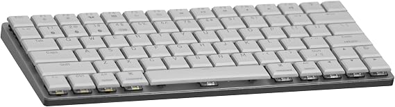 MK LowKey70 White Hotswap RGB LED Double Shot PBT Low Key Profile Aluminum Mechanical Keyboard (Kailh Choc White)