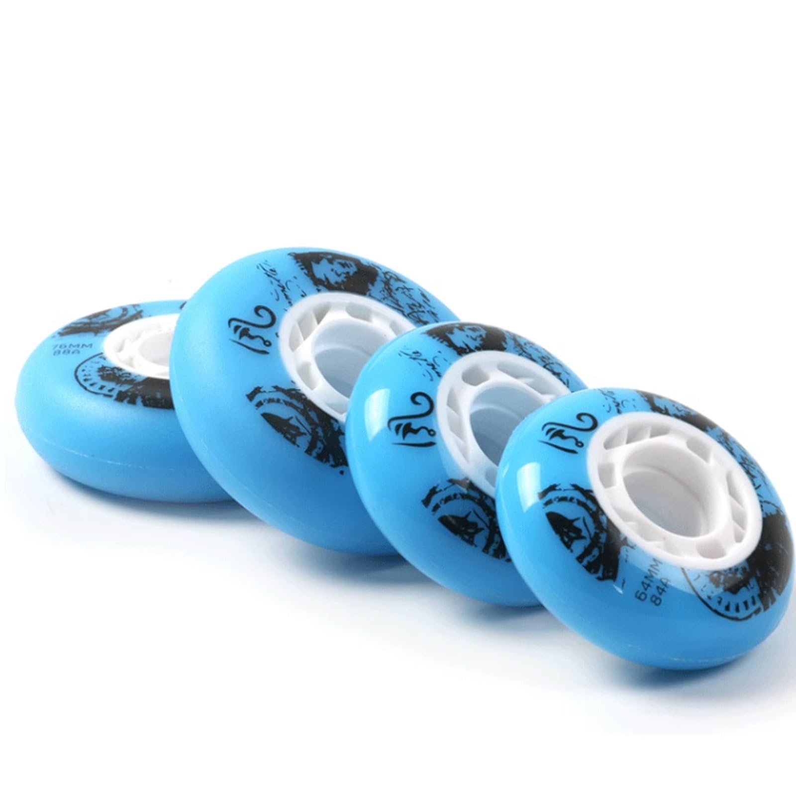 Rotelle per pattini in linea Ruote per pattini in linea 64mm68mm70mm72mm76mm80mm (confezione da 4), ruote per pattini a rotelle 84A 88A, per sostituzione ruote per pattini a rotelle, ruote da allenam