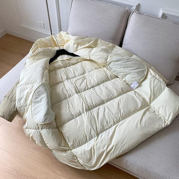 JJZXD Nep twee stukken donsjack vrouwelijke lange knie-high-end verdikking los (Color : Argento, Size : L)