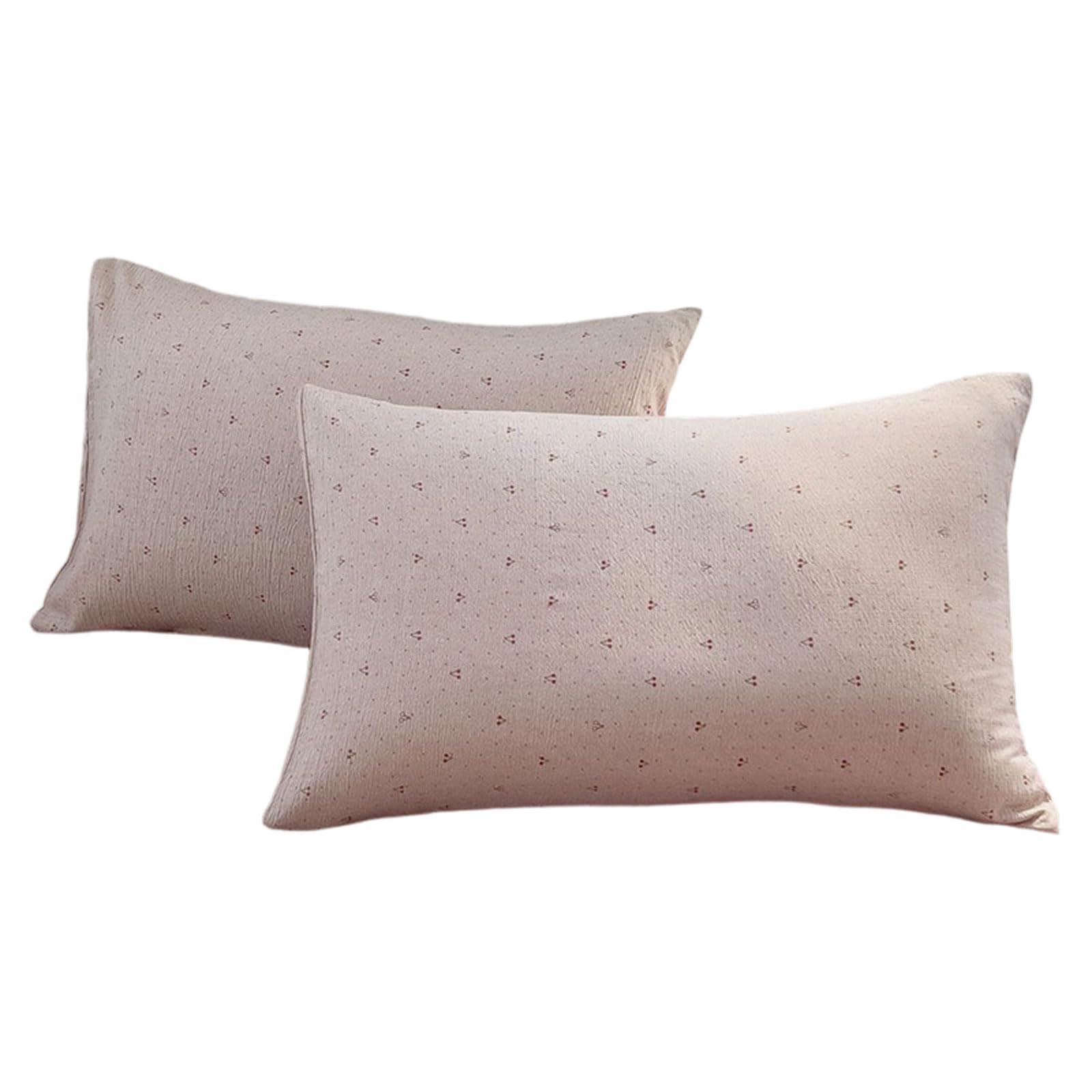 Nucelit Pillow Cover Pack of 2 Sturdy Machine Washable Polyester Double Gauze Pillowcase for Sensitive Skin Breath Pillow Cover