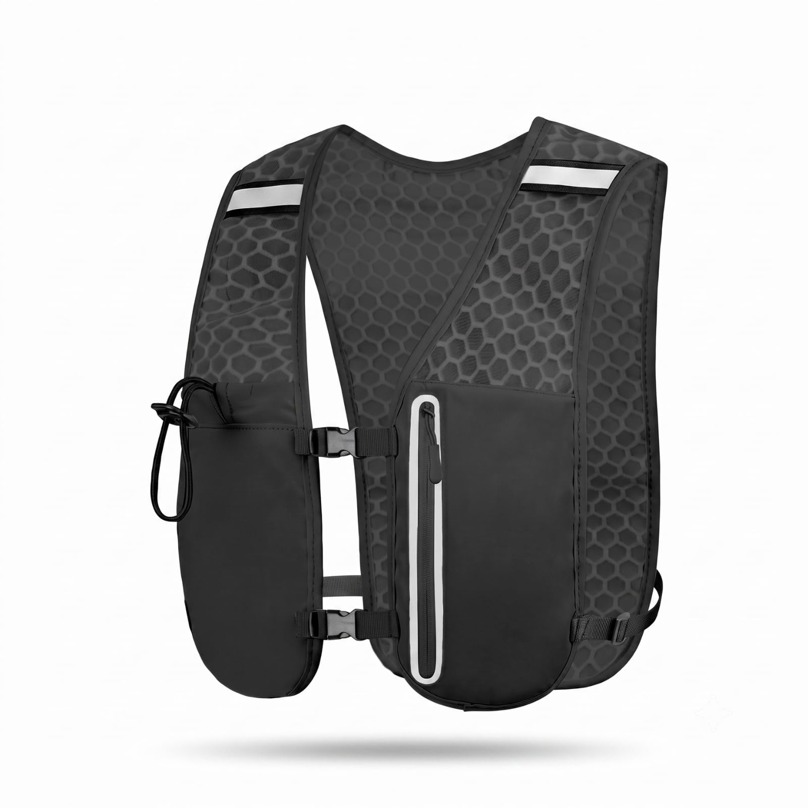 Running Vest for Men Women 2L, Breathable Hydration Vest for Running with Reflective Strip Phone Pocket, Running Bag for Men Trail Cycling Hiking Marathon with Water Bladder Compatible, Black-image-8