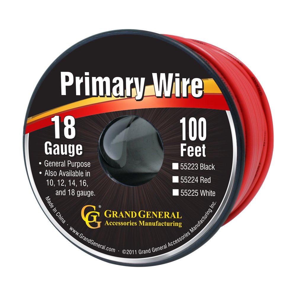 Grand General 55224 Red 100' 18-Gauge Primary Wire