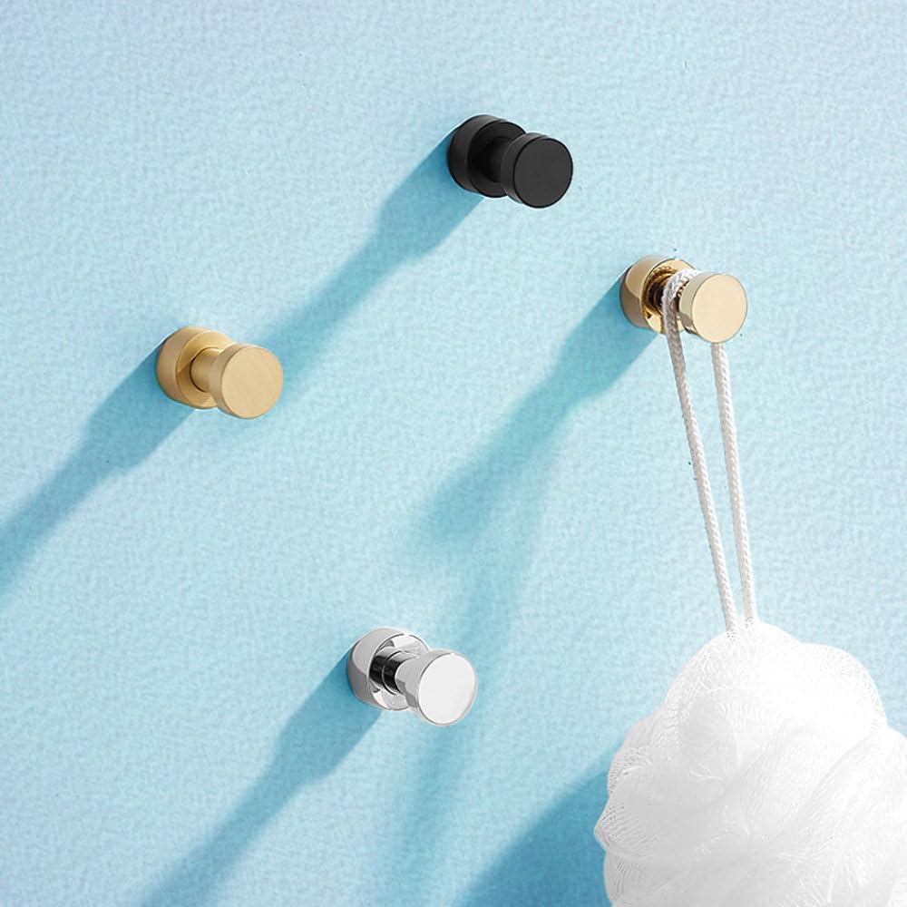 Gancio da parete in ottone Nastro dorato Nero Cucina creativa Gancio da bagno per accappatoio Appendiabiti Asciugamano Portachiavi Porta abiti Decorativo per la casa, Oro spazzolato 5 ganci, A