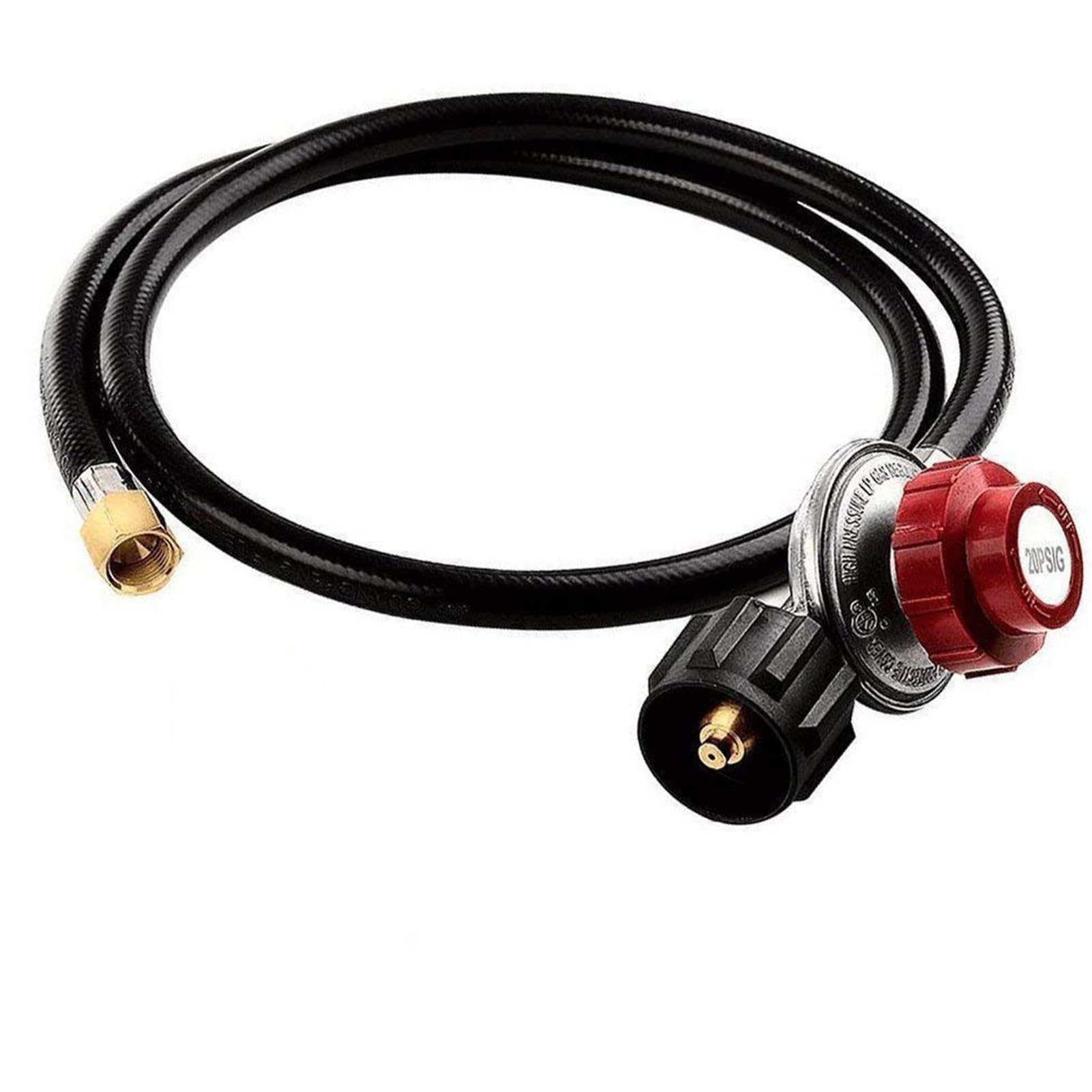 Łatwy w użyciu regulator propanu Qcc1/1 typ wąż regulowany z Qcc-1 wysokie ciśnienie 0-20 psi palnik gazowy kuchenka grzejnik indyk frytownica grill kemping bezpieczeństwo czarny