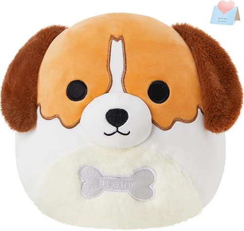 Peluche de perro Beagle de 10 pulgadas, original y suave almohada para cachorros, regalo de cumpleaños para niños y niñas
