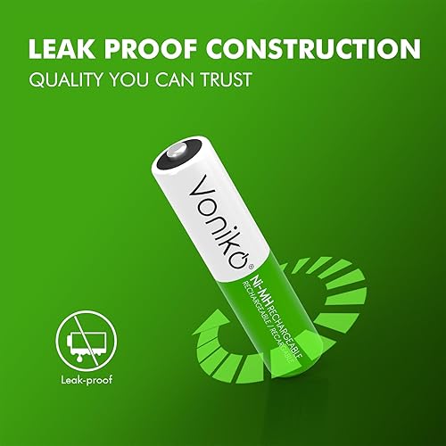 Miniatura 3 de Voniko Paquete de 12 baterías recargables AAA NiMH Enecycle Triple A, ultra largas, 850 mAh, recarga hasta 1000 veces, precargadas (1.2 V)