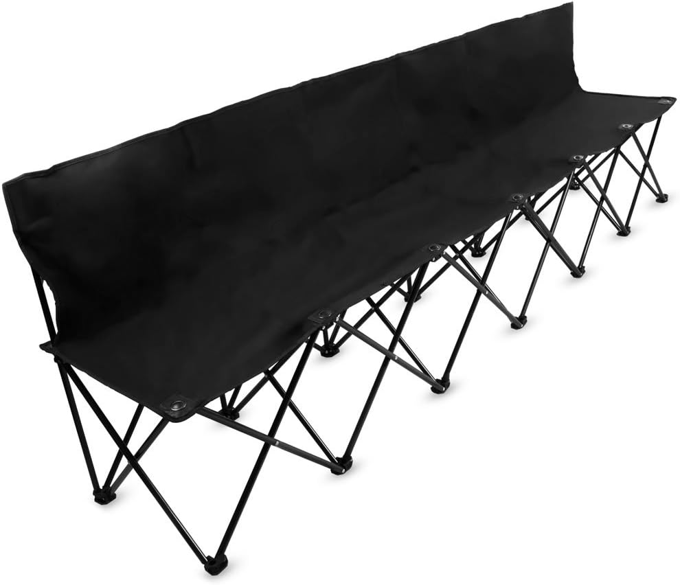 Crown Sporting Goods 8-Foot Portable Folding 6 Seat Bench with Back