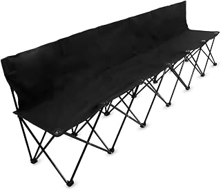 Crown Sporting Goods 8-Foot Portable Folding 6 Seat Bench with Back