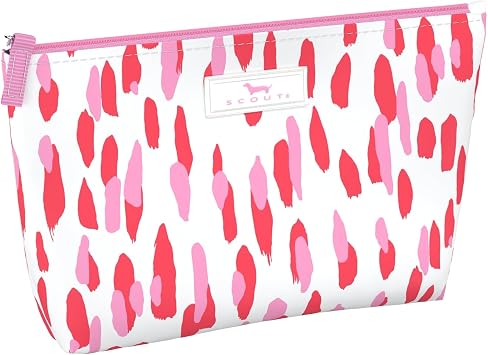SCOUT Twiggy Makeup Bag, Slim Water-Resistant Pouch Zips Shut, Wipes Clean, Packs Easily