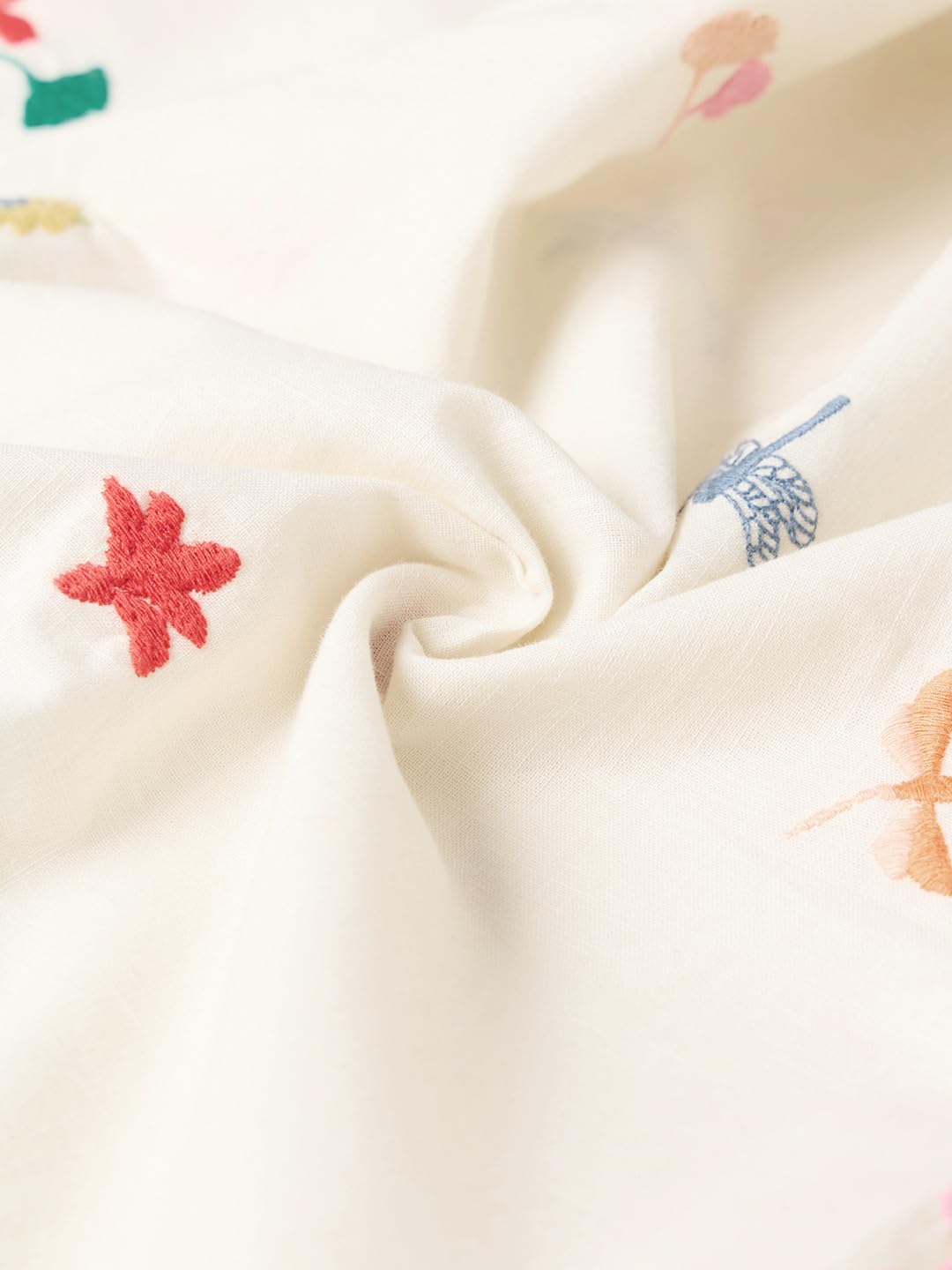 The Souled Store Dragonfly - Camicia da donna e ragazza, maniche a tre quarti, con colletto in cotone ricamato, vestibilità oversize, traspirante, leggera, per abbigliamento casual