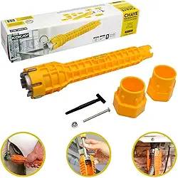 Chave Hidráulica Grifo Multifuncional para Instalação e Reparo de Torneira, Sifão, Cano e Pia, Original Kokay