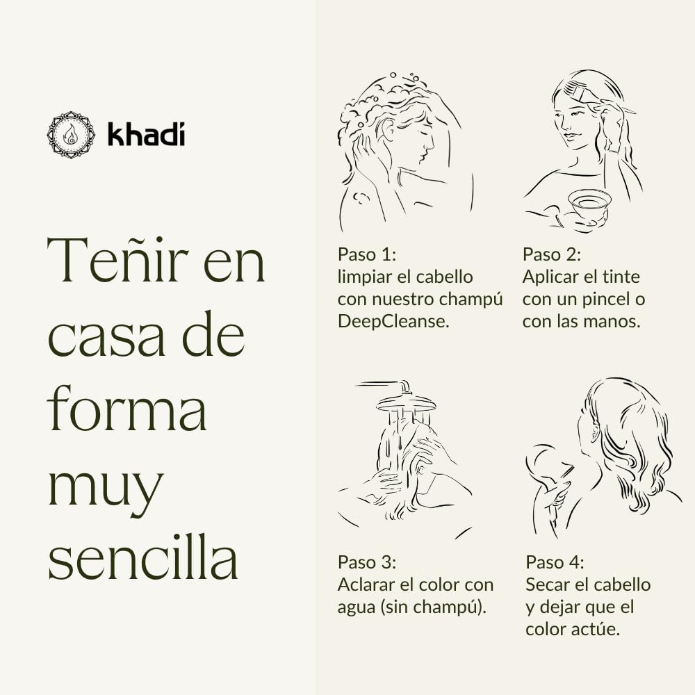 khadi CASTANO MEDIO Tinte vegetal para el cabello - tinte para un color castaño canela vivo y cálido hasta un castaño medio intenso y profundo - 100% vegetal - 100 g — view 9