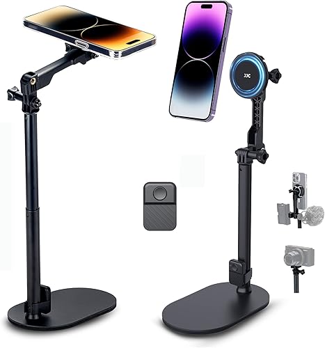 Kiorafoto Soporte magnético ajustable para selfie para iPhone 14 Plus, 13, 12 Pro Max, mini y cámara compacta, soporte superior de 16.9 pulgadas