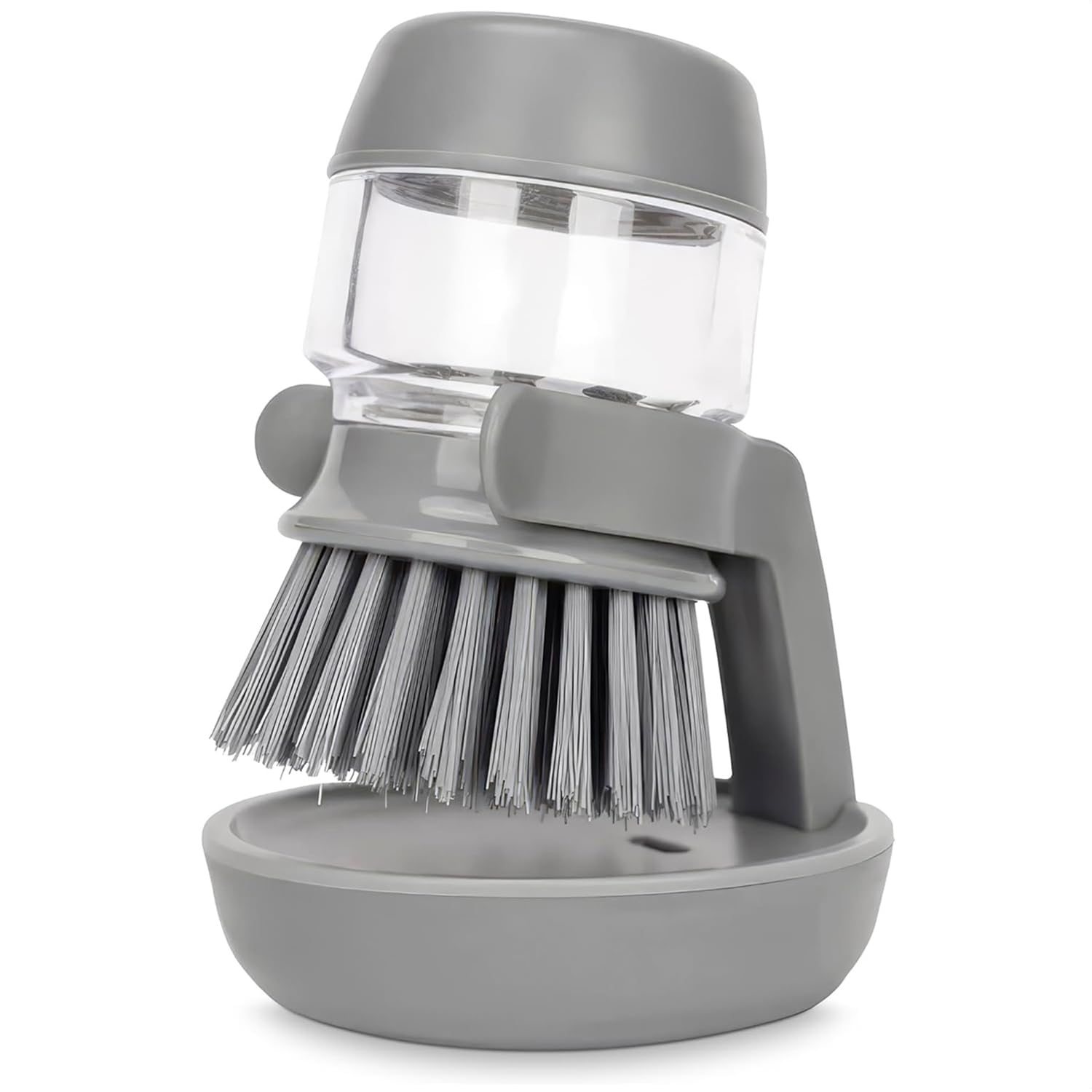 Spazzola Per Piatti Con Dispenser Di Sapone - Con Vaschetta Antigoccia, Per Cucina - Foto 3