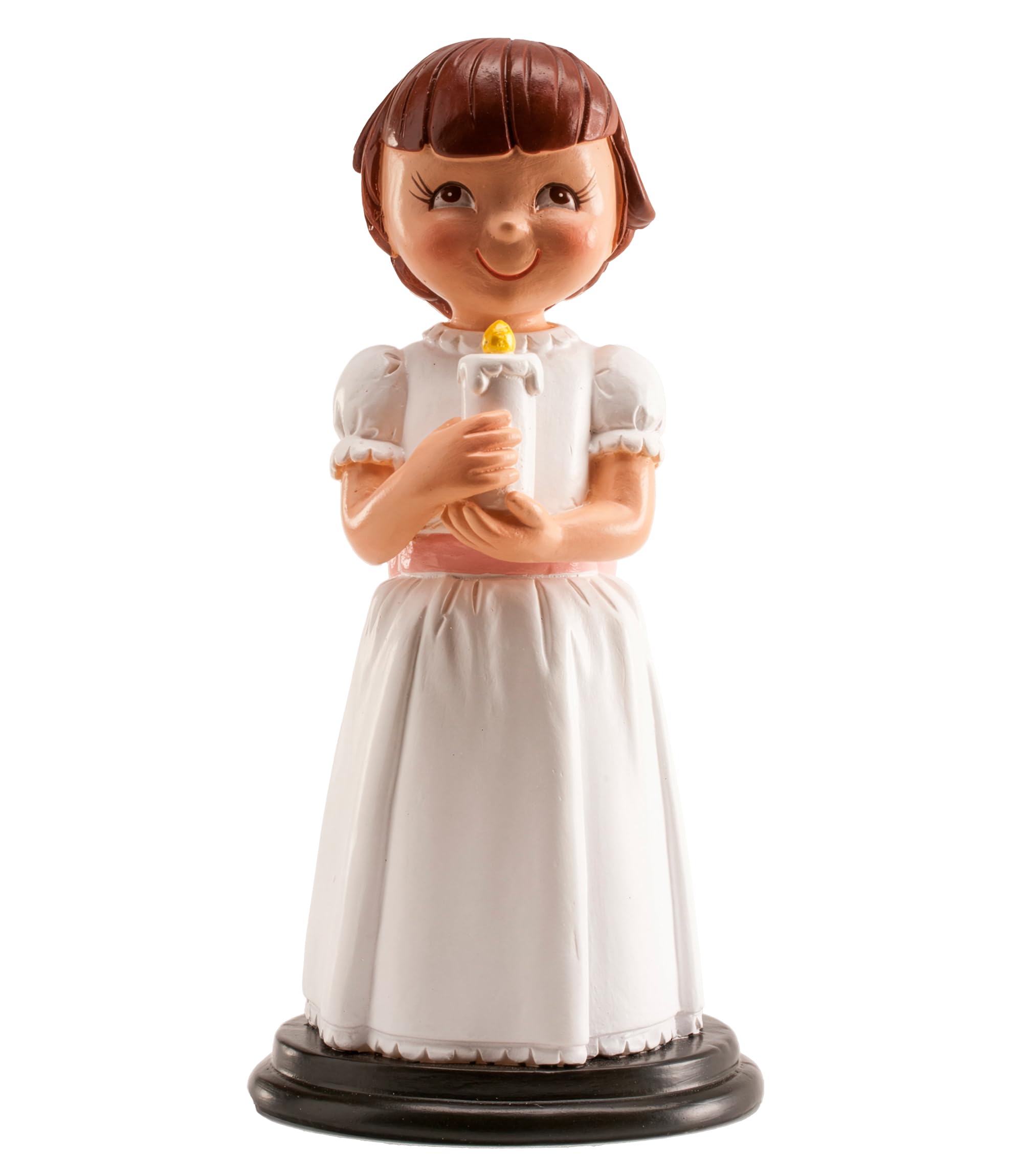 dekora - Dekorative Figur zur Erstkommunion - Mädchen mit Kerze - Aus Kunstharz gefertigt - Kuchendekoration - 13 cm hoch - Originales und detailliertes Design - Lebensmittelecht