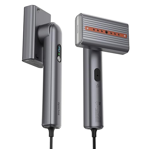 Epicka Dual Voltage Global Travel Steamer (100-240V) – Portable 2-in-1 Handheld Steamer & Iron with Auto Shut-Off & Dual Steam Modes for Clothes & Garments, Grey