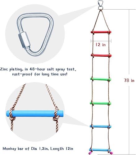 Miniatura 3 de Rainbow Craft Escalera de cuerda de escalada y cuerda de escalada colorida