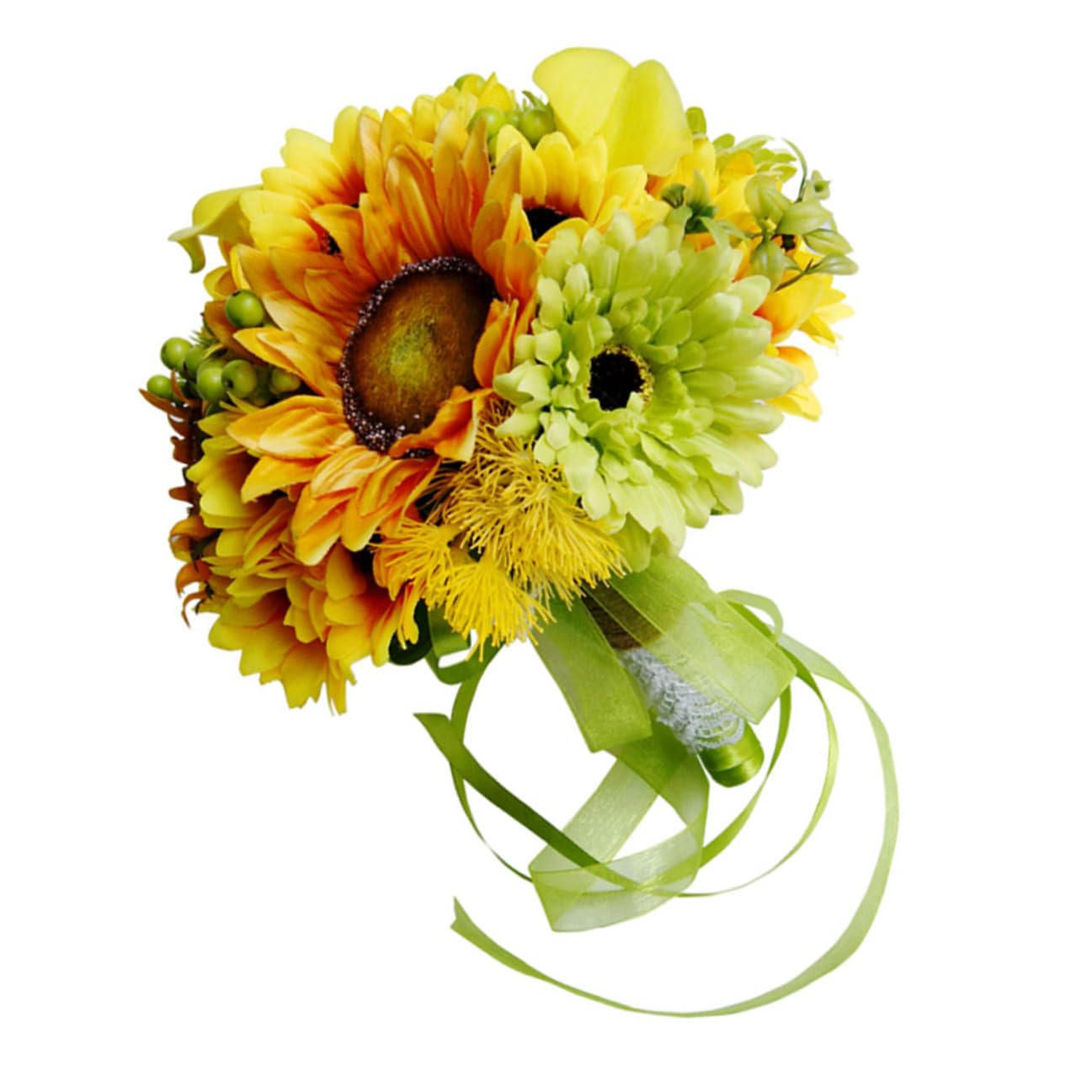 Homoyoyo Hochzeits Deko Satz Sonnenblumenstrauß Imitation Brautstrauß Langlebig Pflegeleicht Fotorequisite für Hochzeit Party