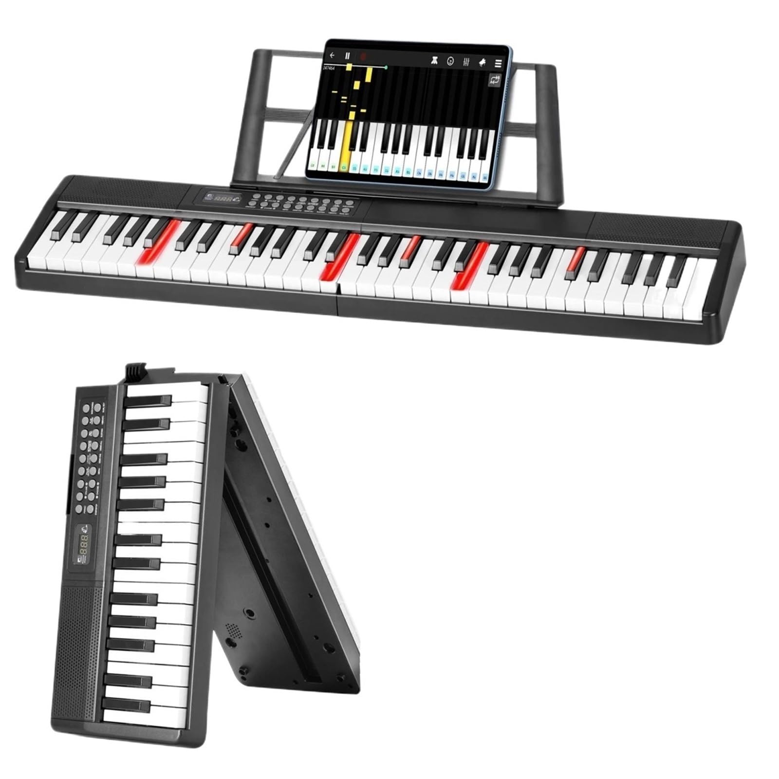 Elektroniczny Instrument Fortepianowy 61 Klawiszowa Klawiatura Przenośna Pianino Elektroniczne 1000 Tonów 150 Utworów Demonstracyjnych Ćwiczenia Gry