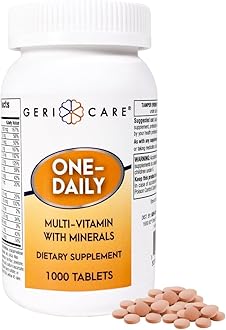 GeriCare One-Daily Multivitamins with Minerals for Men & Women (1000 Tablets) High-Potency Multi-Vitamin & Multimineral Dietary Supplement for Immunity, Energy| Complete Daily Nutritional Support