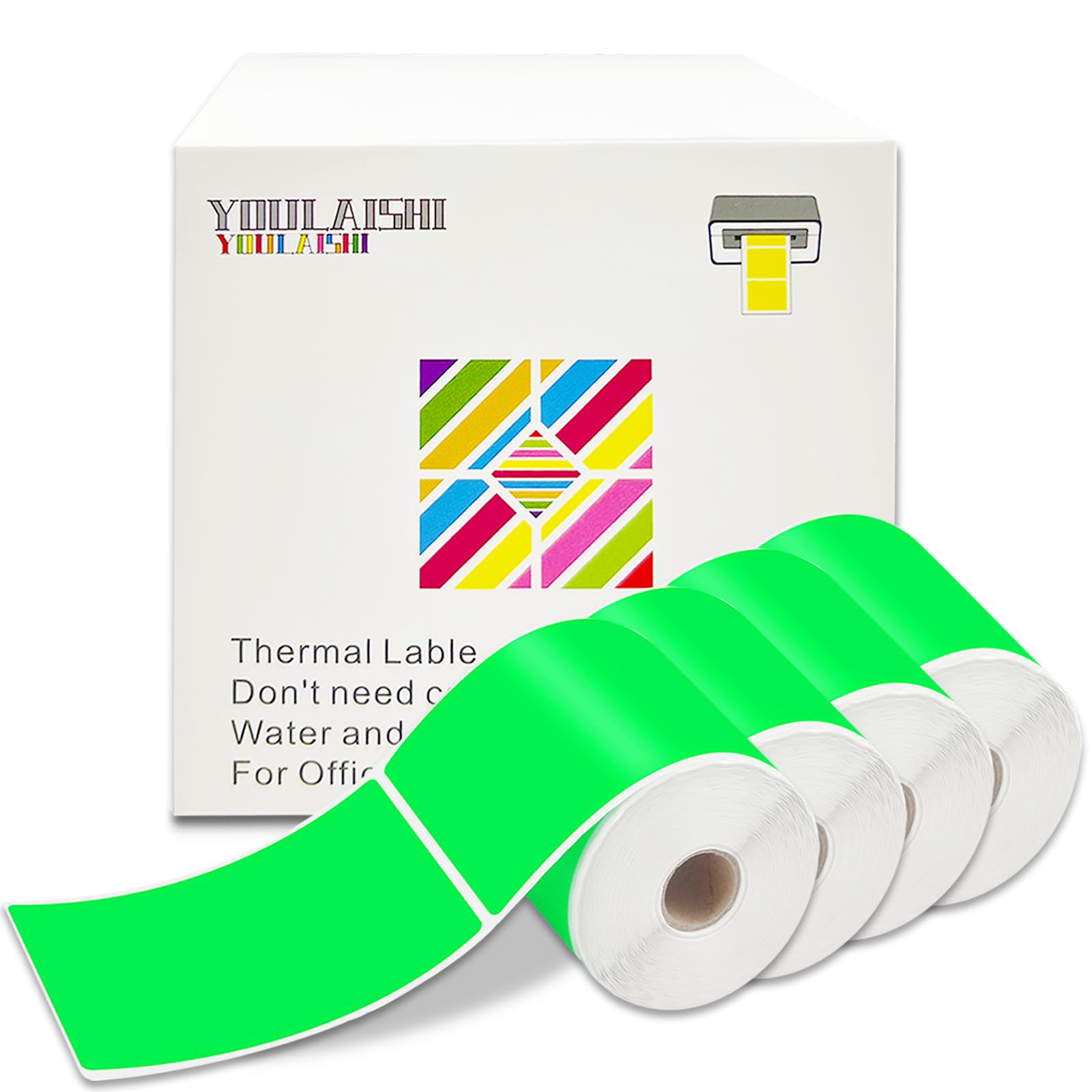 Amazon.com : YOULAISHI 1200PCS/4 Roll 3 X 5 Inch Printable Rectangle ...
