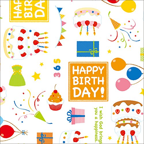 タカ印 ラッピングペーパー 49-1440 バースデー 半才判 50枚