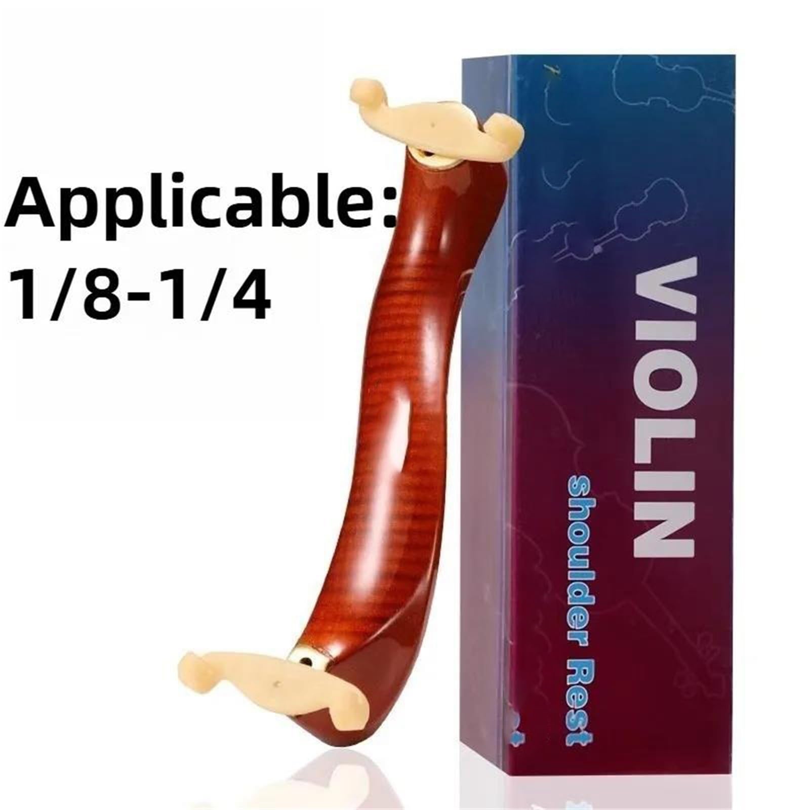 Spalla Professionale Per Violino In Legno Massello Per Principianti 4/4 3/4 1/2 1/8 1/4 Cuscinetti Morbidi Strumenti A Corda Portatili parti di violino | Poggiaspalla per violino(1-8 1-4stripe)