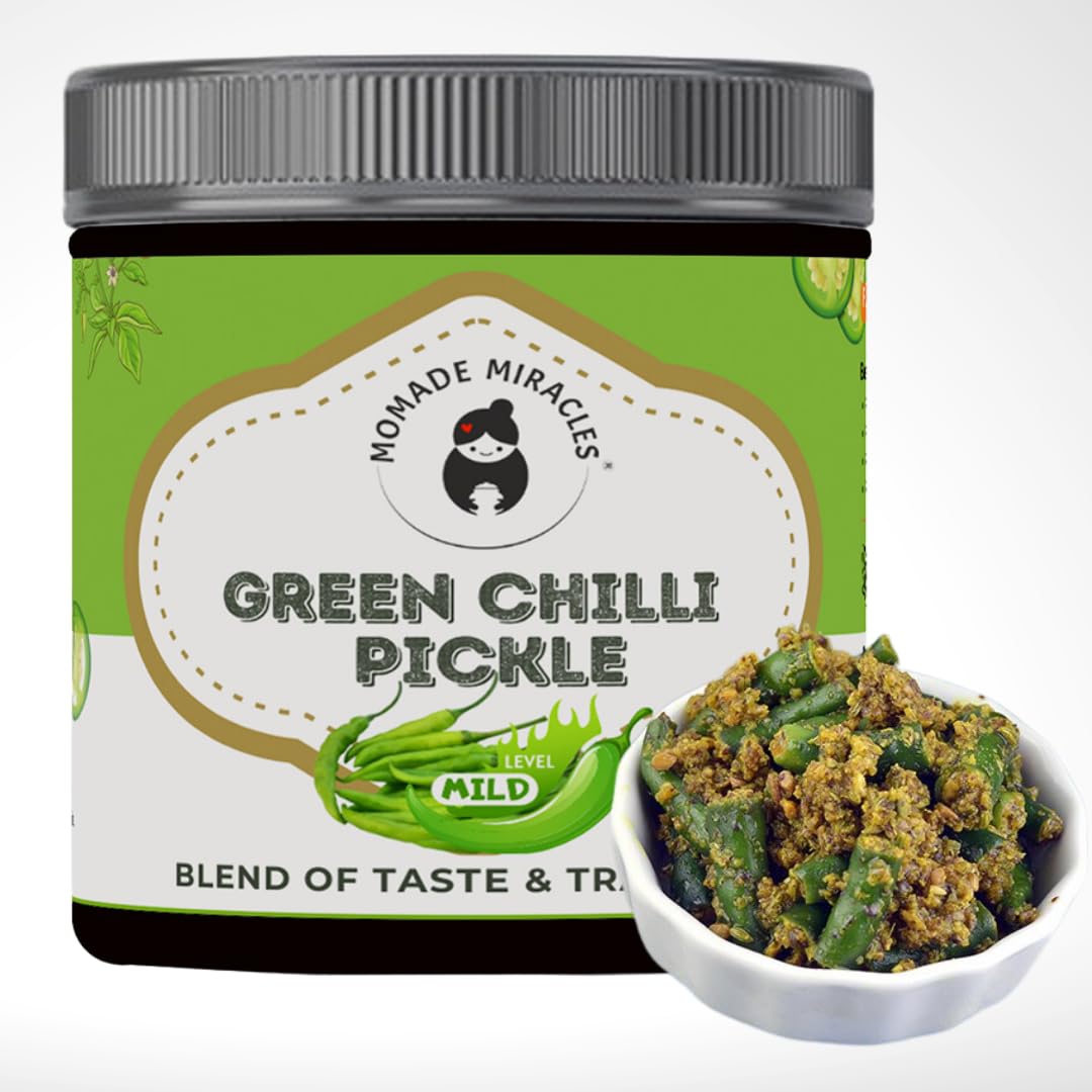 Momade Miracles Green Chilli Pickle, Hari Mirch Ka Achar, Hot, Tangy, Spicy & Delicious Taste, Traditional Pickle, Ghar Ka Achar, Made Indian Recipe, 100% Organic Green Chille Pickle (800Gm) (B0C25KV7D9) Amazon Price History, Amazon Price Tracker