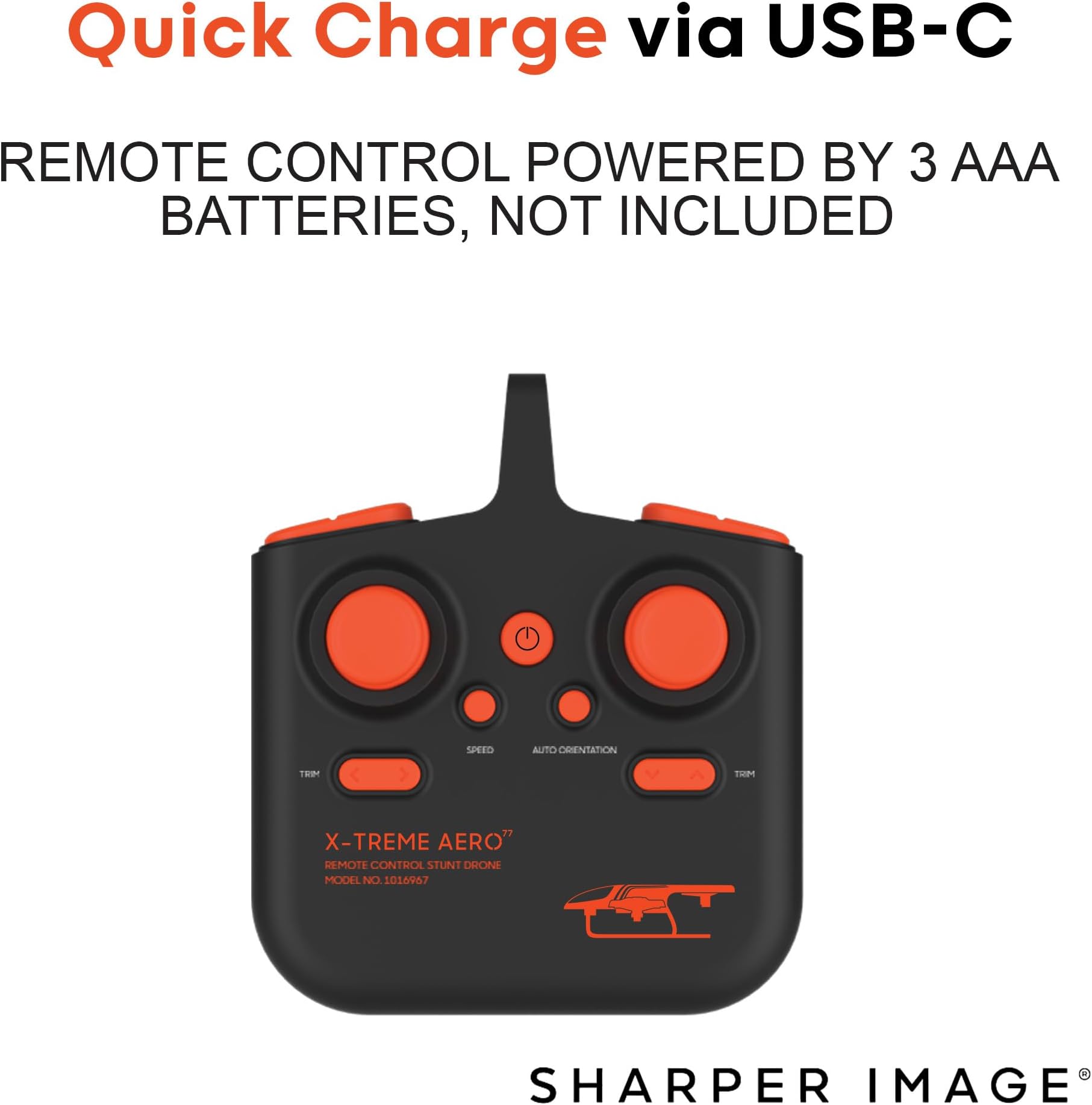 Sharper Image® X-Treme Aero High Performance Remote Control Vehicle with 2.4GHz Long Range Wireless Control, Built-in LED Lights, Advanced Flight Assist, Lightweight Design and