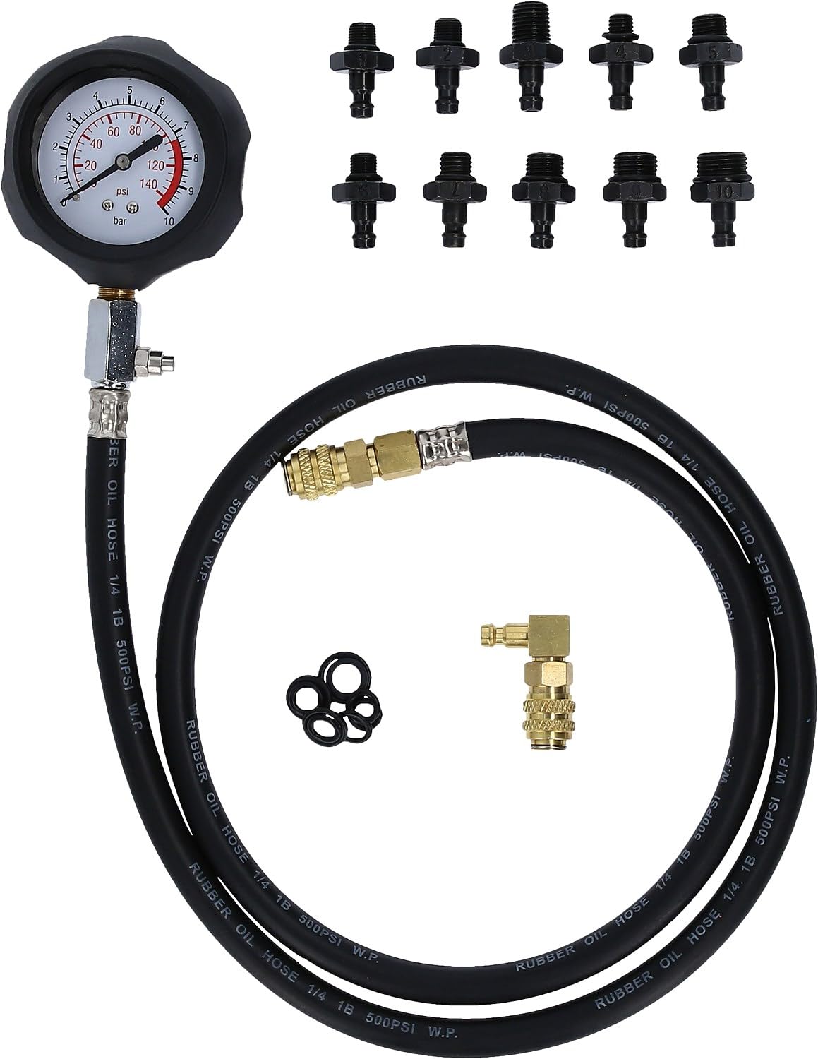 BRILLIANT TOOLS BT581450 Set tester pressione olio, 12 pz [Powered by KS TOOLS]