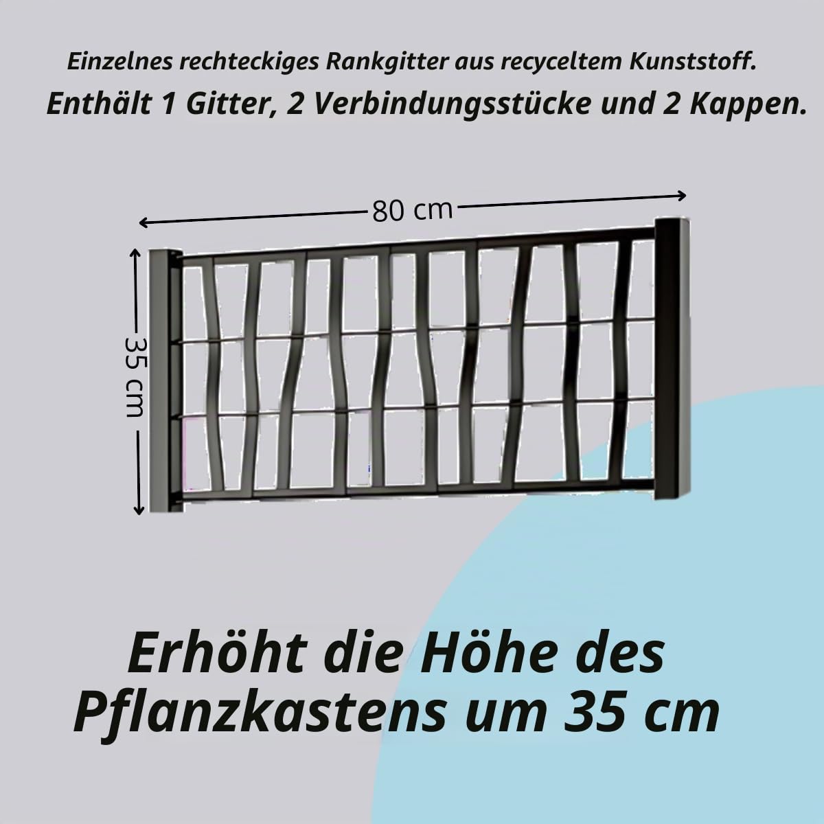 Tomaino Pflanzkastenhebe-Set mit Kunststoffgeflecht, kompatibel mit Ethica Stefanplast, Outdoor Garten, Pflanztöpfe und Kletterblumen, Privatsphäre Terrasse Balkon (Weiß)