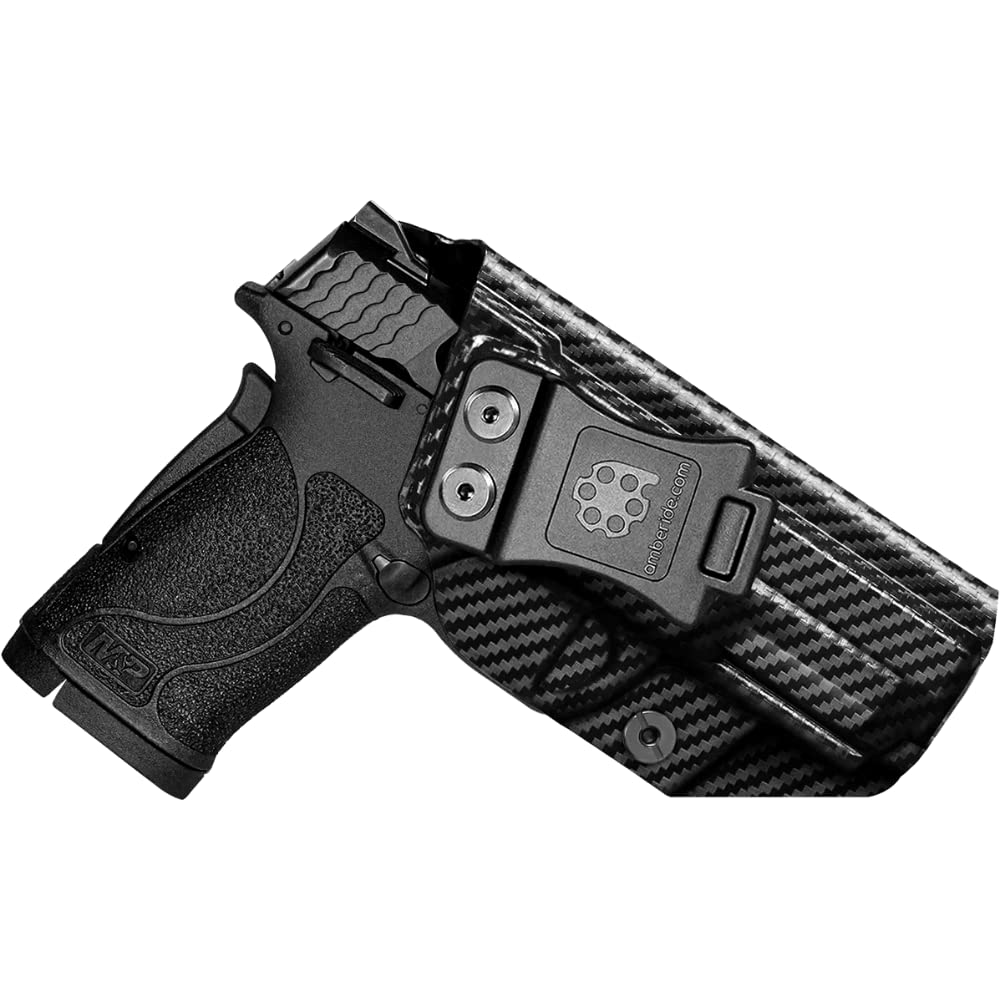 S&W M&P 380 Shield EZ Holster IWB Kydex Holster Fit: Smith & Wesson M&P 380 Shield EZ Pistol - Inside Waistband Concealed Carry – Adjustable Cant & 'Posi-Click' Retention - US Made - No Wear/Jitter