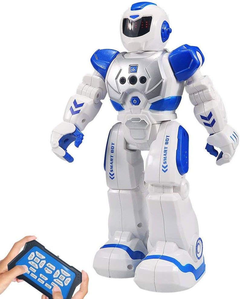Smart Remote Control Robot for Kids - Intelligent programmable rc Robot Educational Toy, LED Lights Smart Robotics, Gesture Sensing Robot kit Singing Dancing Gift for Boys 4-12 Year Old (BLUE)