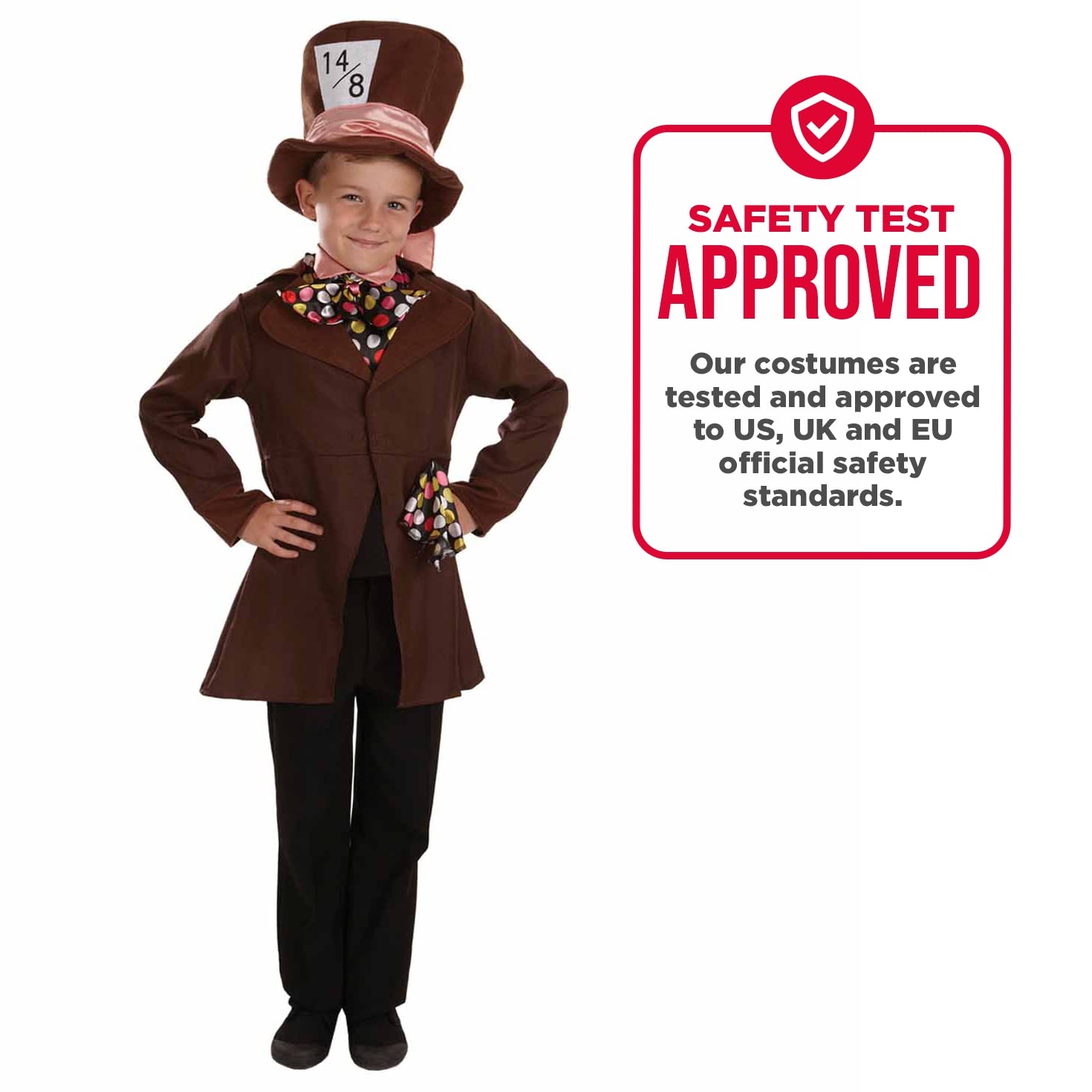 Fun Shack Boys Mad Hatter Costume Wonderland Character Fancy Dress