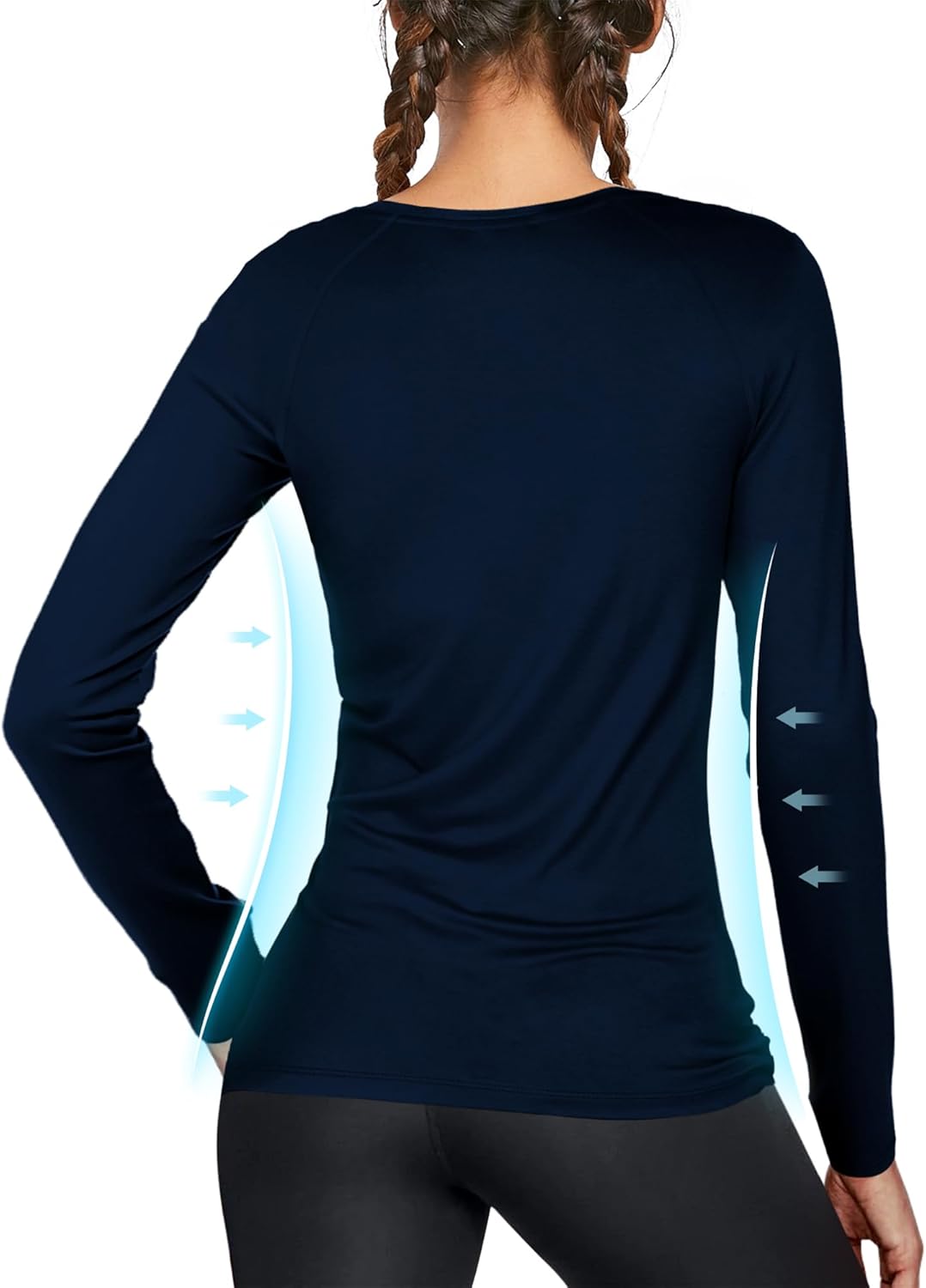 isnowood Women's Sun Protection Long Sleeve Shirts, UPF 50+ UV Rash Guard Swim Shirt, Workout Hiking Running Athletic Tops - Image 2