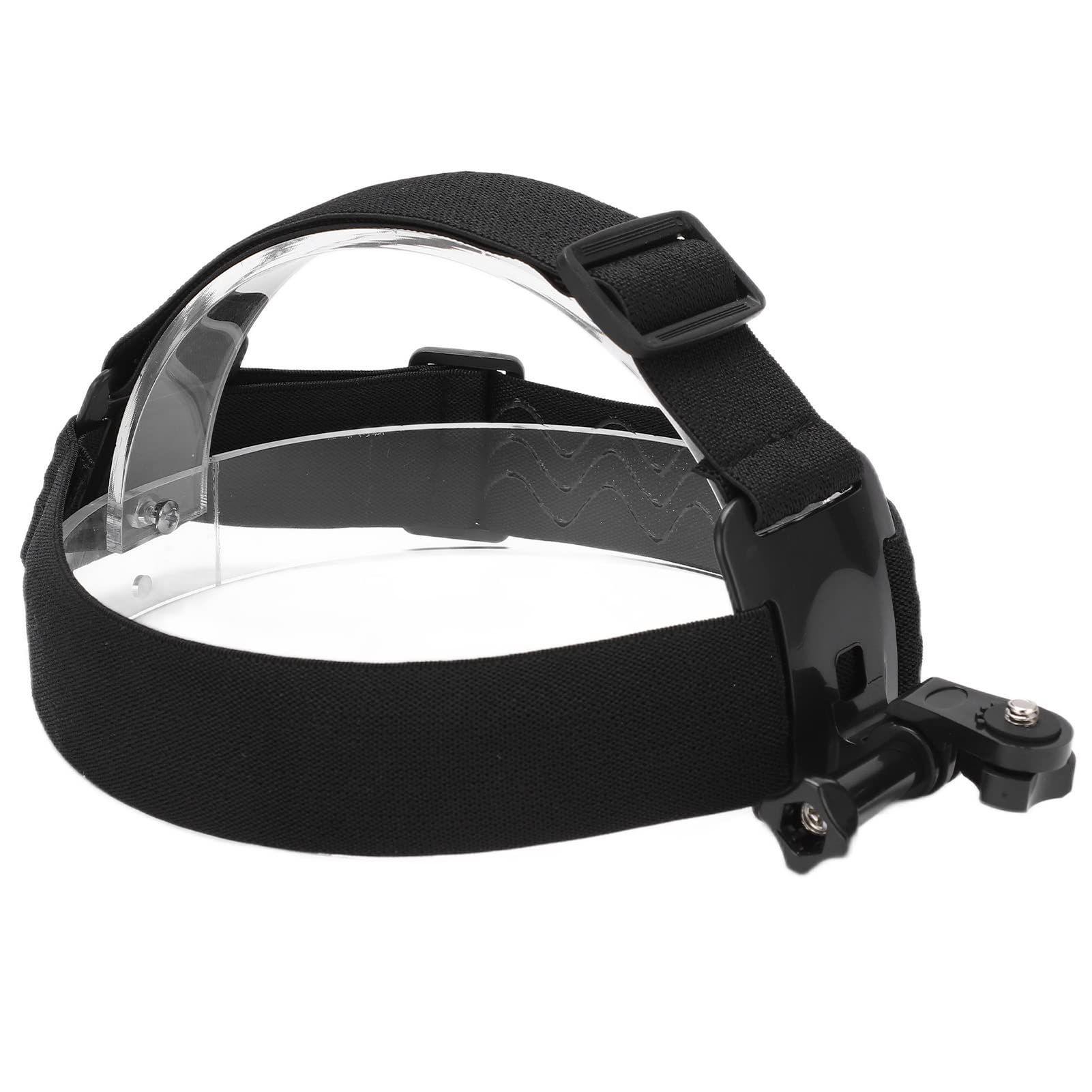 Supporto per Cinghia da Testa Regolabile per Action Camera e Telefono Cellulare, Supporto con Rotazione a 120°, Imbottitura in Gomma Morbida Antiscivolo, Design con Slitta Fredda