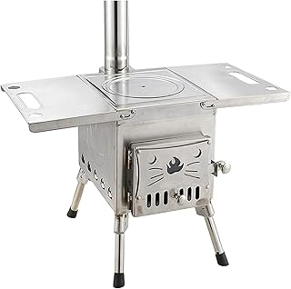 Camping Stove Lightweight Wood Stove,Rocket stove,Camping stove,Portable Wood Stove With Chimney, Garden outdoor fire kang,Portable outdoor camping cooker heater for Bell Tents/Yurts/even sheds cookin
