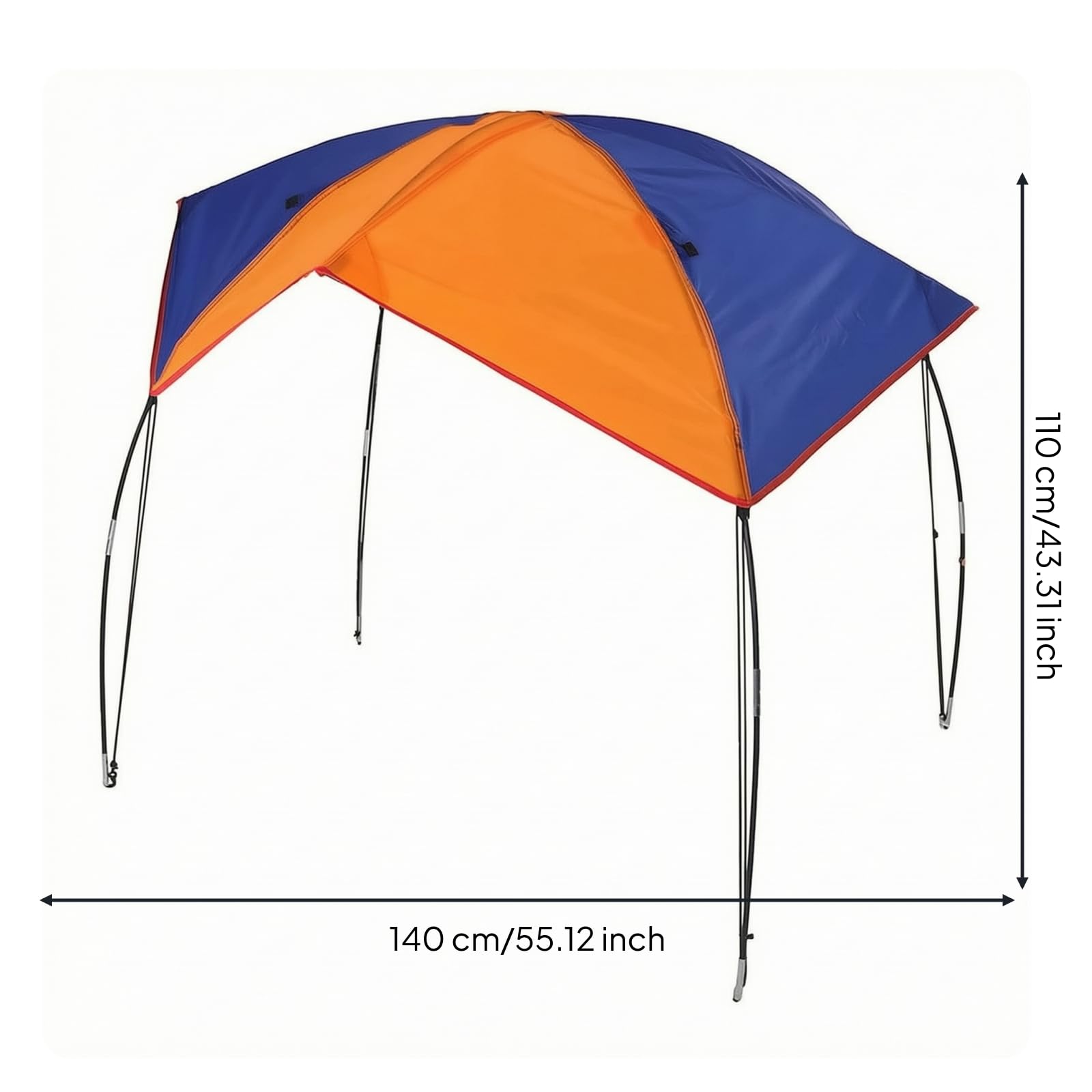 Tettuccio per Barca con Ganci Pieghevole, Size to 2 | Bimini Top, per Lago, Diportisti, Pescatori