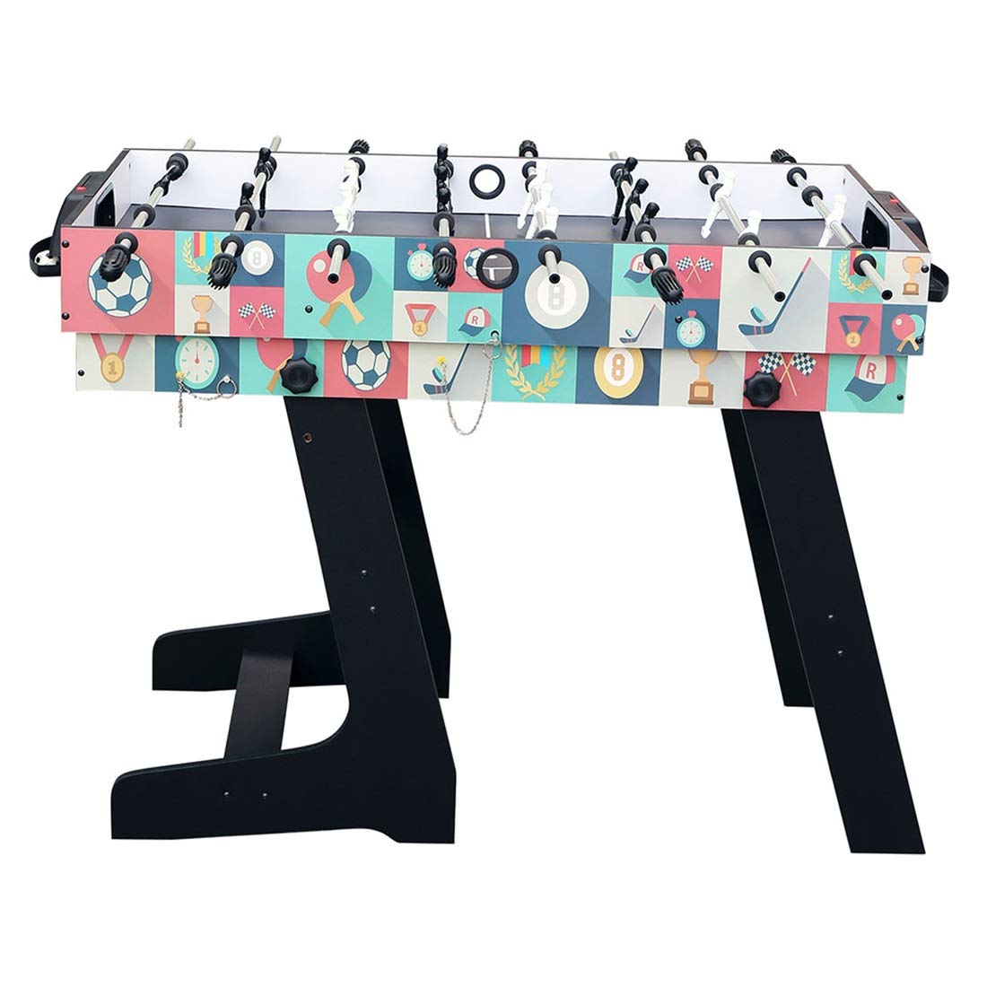 Table de jeu multi-sports 4 en 1 - 1,2 m - Table de billard/snooker - Table de babyfoot - Table de Air Hockey - Table de tennis de table