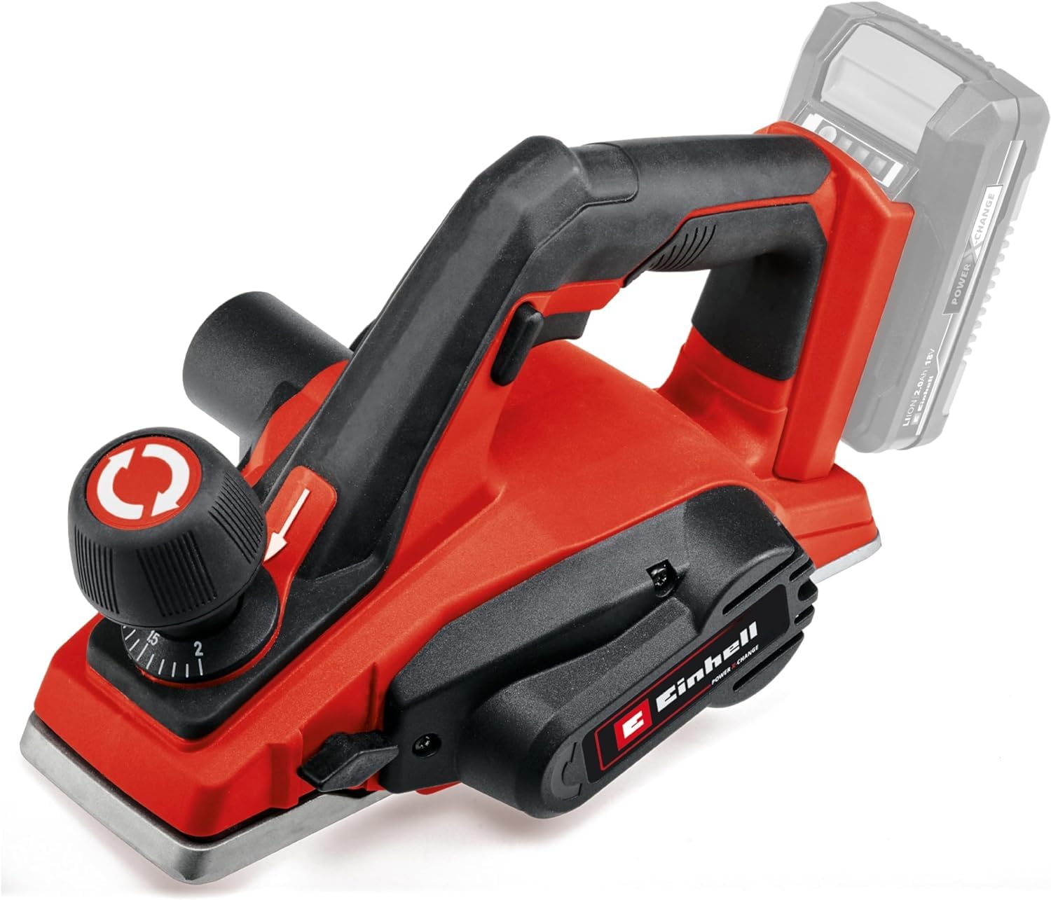 Einhell Te-Pl 18/82 Li - Solo Strugarka, Czerwony/Czarny, 82 mm x 2 mm & Einhell Power X-Change Akumulator z Ładowarką, Czarny/Czerwony, ‎12,8 x 10,5 x 5,7 cm; 1,13 kg