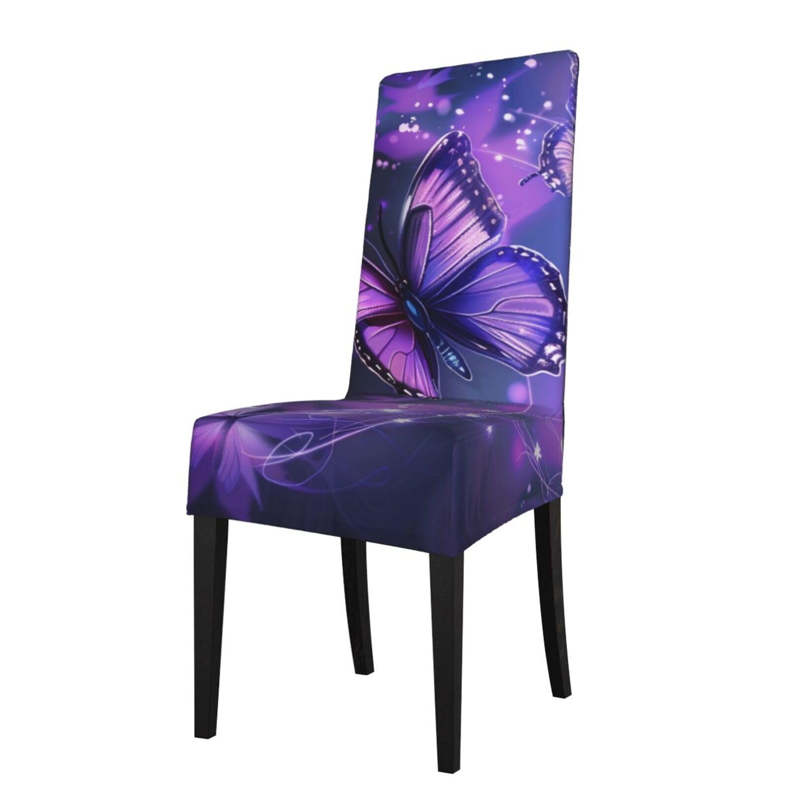 WPKJU Cute Butterfly Print Dining Chair Covers Removable Chair Seat Covers Decorative for Kitchen & Bar Stools