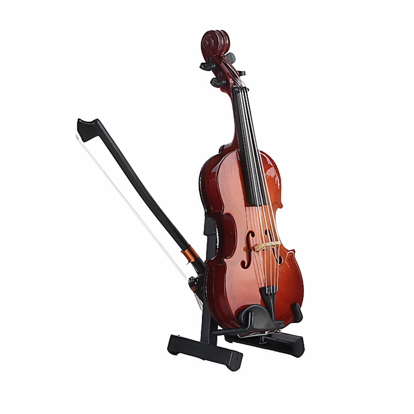 POXZSFX Tiny Violin With Red Velvet-Lined Case And Stand Unique Living Room Ornaments Bow And Case Mini Musical Instrument Violin 1x Miniature Wooden, 12cm