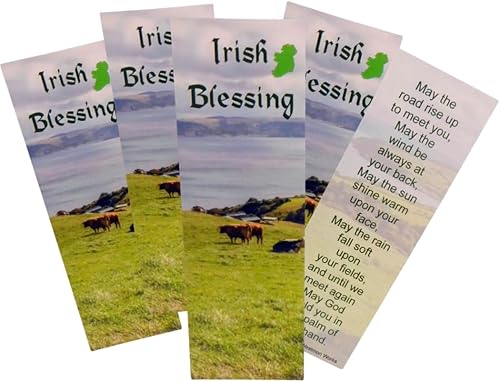Irish Blessing - Marcapáginas con texto en inglés "Oración de Irlanda" en la parte posterior, juego de 5